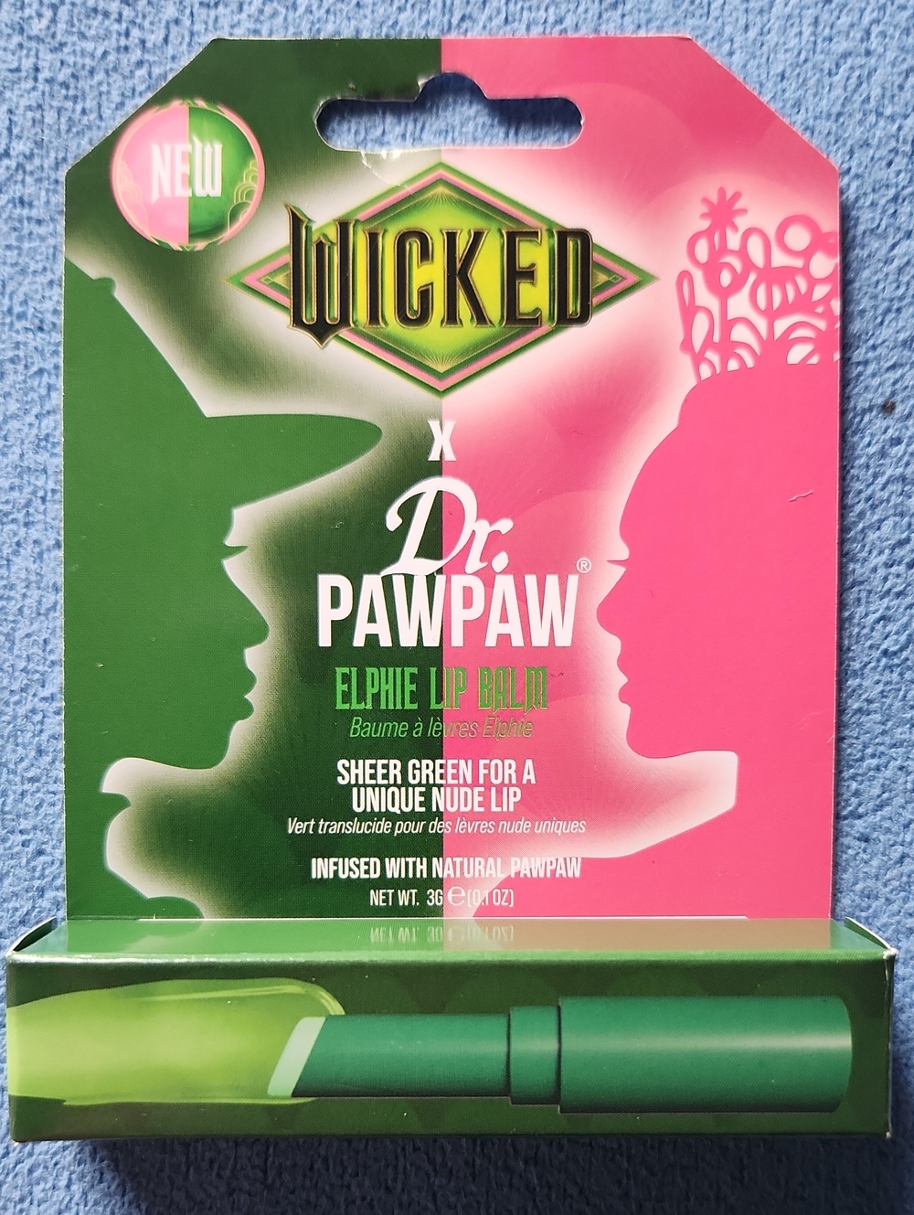 Wicked × Dr. Pawpaw Elphie Sheer Green To "Nude" Lip Balm NIB